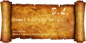 Demel Lóránt névjegykártya