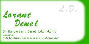 lorant demel business card